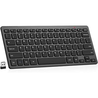 2.4G Wireless Keyboard Ultra Slim and Compact Keyboard with Media Hotkeys for Computer Desktop