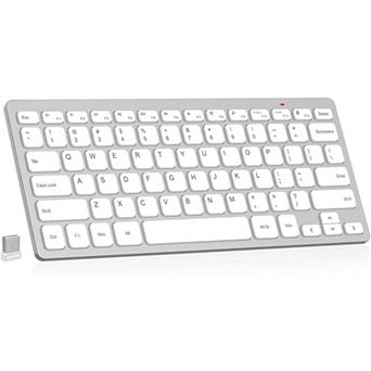 2.4G Wireless Keyboard Ultra Slim and Compact Keyboard with Media Hotkeys for Computer Desktop