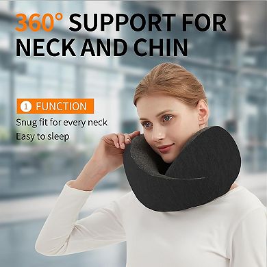 Travel Neck Pillow Airplane, Memory Foam Travel Pillows for Comfort on Sleeper Hold Compact