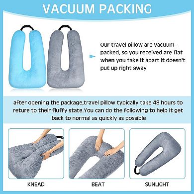 2 Pcs Car Travel Pillow, U-Shaped Design, PP Cotton Filled, Durable, Versatile
