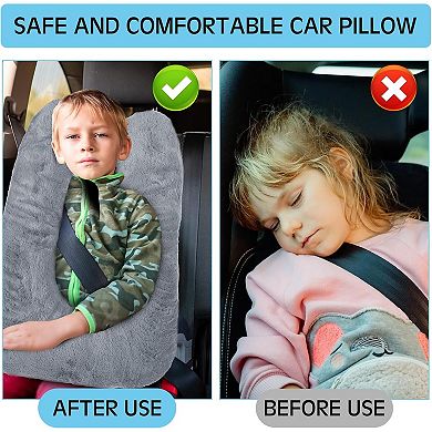 2 Pcs Car Travel Pillow, U-Shaped Design, PP Cotton Filled, Durable, Versatile