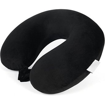 Travel Neck Pillow 100% Pure Memory Foam Airplane Pillow for Head Support