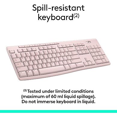 Wireless Keyboard and Mouse Combo for Windows, 2.4 GHz, 8 Multimedia Keys, PC, Laptop