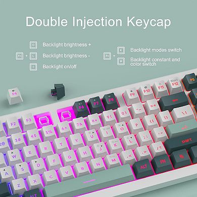 Creamy Keyboards,K2 Classic Keyboard Wired RGB Backlit 104 Keys Waterproof Ergonomic Keyboard