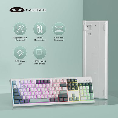 Creamy Keyboards,K2 Classic Keyboard Wired RGB Backlit 104 Keys Waterproof Ergonomic Keyboard