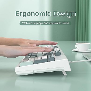 Creamy Keyboards,K2 Classic Keyboard Wired RGB Backlit 104 Keys Waterproof Ergonomic Keyboard