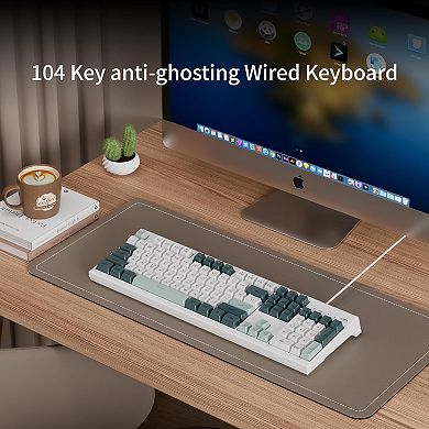Creamy Keyboards,K2 Classic Keyboard Wired RGB Backlit 104 Keys Waterproof Ergonomic Keyboard
