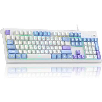 Creamy Keyboards,K2 Classic Keyboard Wired RGB Backlit 104 Keys Waterproof Ergonomic Keyboard