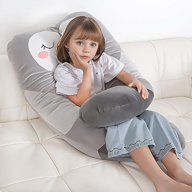 47x23 Inch U Shaped Long Plush Body Pillows, Stuffed Animal Unicorn Soft Large Pillow