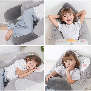 47x23 Inch U Shaped Long Plush Body Pillows, Stuffed Animal Unicorn Soft Large Pillow
