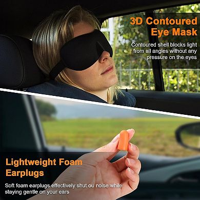 Travel Pillow - Hooded Neck Pillow Airplane Memory Foam Filling for Plane, Office