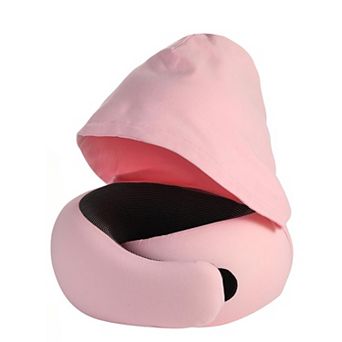 Travel Pillow - Hooded Neck Pillow Airplane Memory Foam Filling for Plane, Office