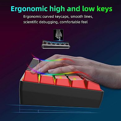 60% Wired Gaming Keyboard, Ultra-Compact RGB Backlit Small Gaming Keyboard for PC