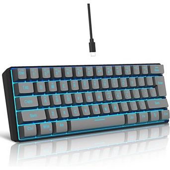 60% Wired Gaming Keyboard, Ultra-Compact RGB Backlit Small Gaming Keyboard for PC