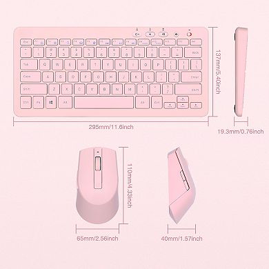 2.4 Gigahertz Ultra-Slim Wireless Keyboard and Mouse Combo, Multimedia Office Keyboard for PC