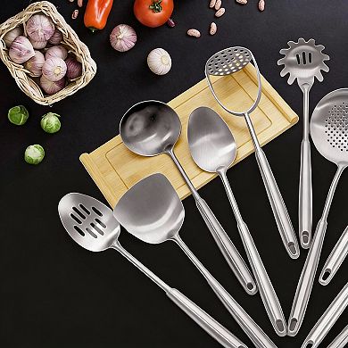12PCS Stainless Steel Kitchen Utensils Set, 304 Grade, Ergonomic Handles, Dishwasher Safe