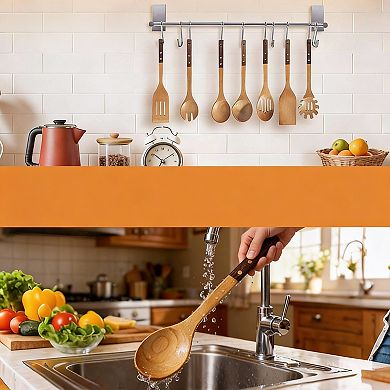 7-Piece Wood Utensil Set - Walnut & Beech, Heat Resistant, Non-Stick Safe