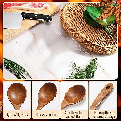 Pakkawood Kitchen Utensils Set: Blue Rainbow Wood, Non-Stick, Easy Clean
