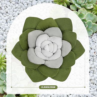 Flower Throw Pillow - 17.8" Plant Shaped Cushion, Soft Plush Decorative Pillow