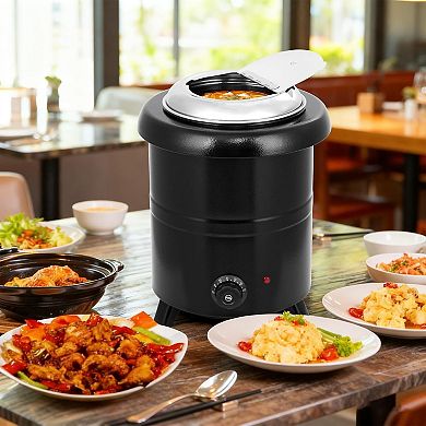 10L Straight Cylinder Small Mouth Lid Soup Warmer