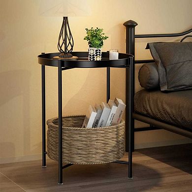 FOLDABLE SIDE END TABLE
