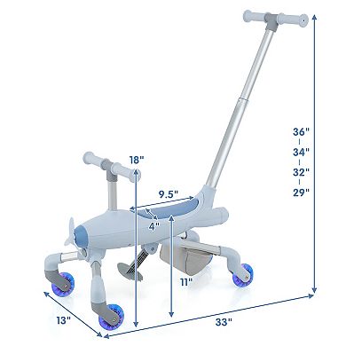 Two In One Ride On Push Toy Plane Car