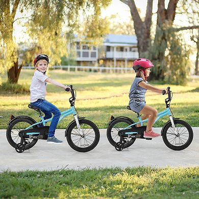16 Inch Kids Bike With Training Wheels Adjustable Bicycle For Ages 4 To 7