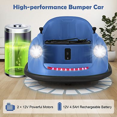 12V Electric Kids Bumper Car with Remote Control and 360 Degree Spin