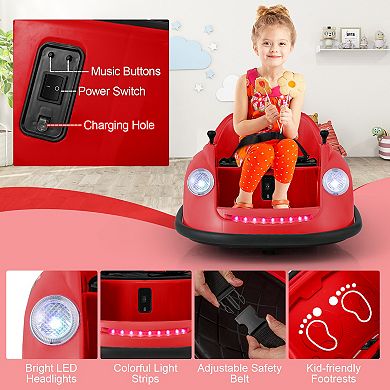 12V Electric Kids Bumper Car with Remote Control and 360 Degree Spin