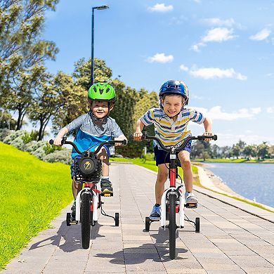 14 Inch Kids Bike With Training Wheels Dual Brakes For Ages 3 To 5