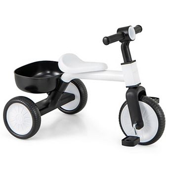 Toddler Convertible Trike with Limited Steering Angle and Carbon Steel Frame