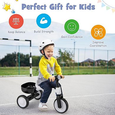 Toddler Convertible Trike with Limited Steering Angle and Carbon Steel Frame