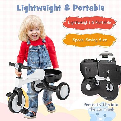 Toddler Convertible Trike with Limited Steering Angle and Carbon Steel Frame
