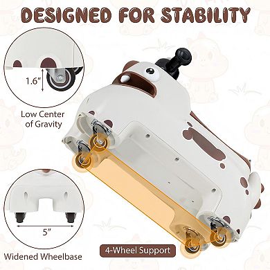 Toddler Ride On Toy Car With LED Lights Music And 360 Rolling Wheels