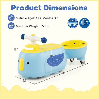 Toddler Ride on Toy with Trailer and Light Music