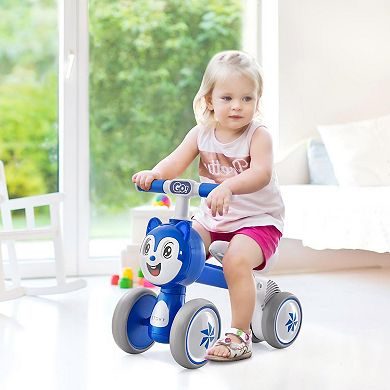 Baby Balance Bike With 4 Wheels Carbon Steel Frame And Safe Steering