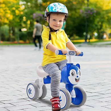 Baby Balance Bike With 4 Wheels Carbon Steel Frame And Safe Steering