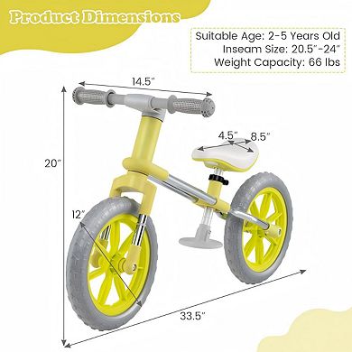Balance Bike for Kids with Adjustable Seat and Handlebar