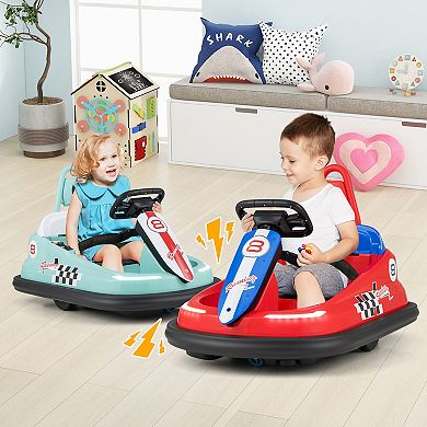 6V Kids Ride On Bumper Car With 360 Spinning Dual Motors