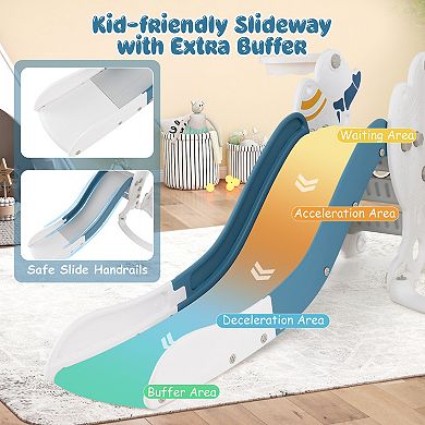 Toddler Slide And Swing Set 4 In 1 Indoor Playground With Basketball Hoop