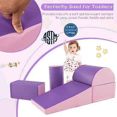 Kids Foam Climbing Blocks 5 Piece Toddler Climb and Crawl Playset