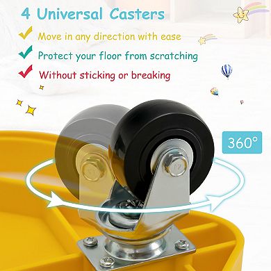 4-Piece Kids Sitting Scooter Set with Non-Marring Casters - Multicolor