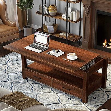 LIFT TOP COFFEE TABLE WITH DRAWERS