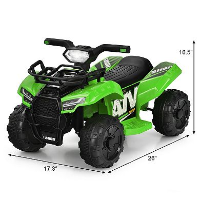 6V Kids ATV Quad Ride On Car With LED Light MP3 And USB