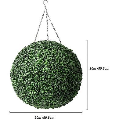 ANIXOL Pre-Lit Artificial Boxwood Ball Set of 2, 8 Lighting Modes and Timer, Battery Operated