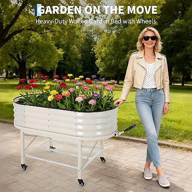 ANIXOL Oval Galvanized Raised Garden Bed Kit