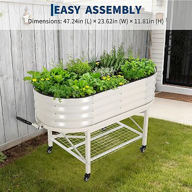 ANIXOL Oval Galvanized Raised Garden Bed Kit