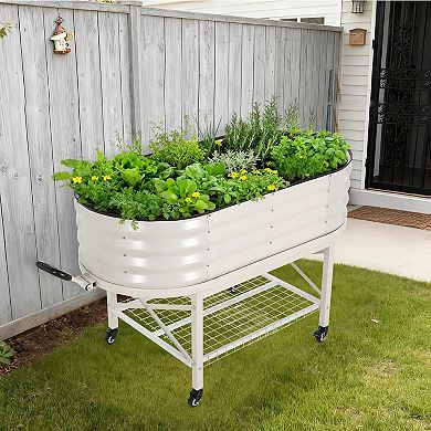 ANIXOL Oval Galvanized Raised Garden Bed Kit