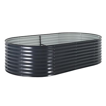 ANIXOL Oval Galvanized Raised Garden Bed Kit