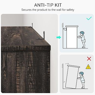 Bookcase Farmhouse Book Shelf with Storage Open Display Bookshelves